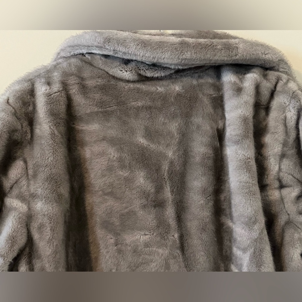 Sam Edelman Taupe Notch Collar Faux Fur Designer Jacket Women’s Size XL - Picture 3 of 16